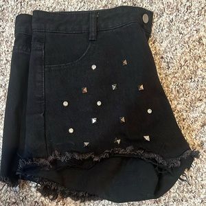 Black jeweled shorts